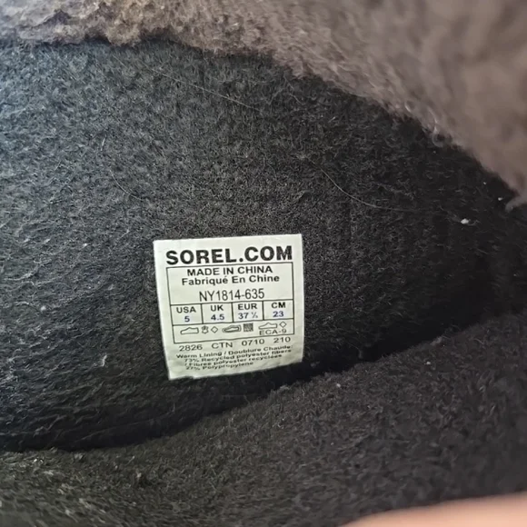 Sorel Women & girls waterproof Snow Rain Boots Brown w pink & purple Size 5 - Picture 11 of 11